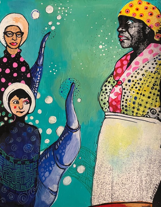 Collages titled "Mammy" by Rochele Royster, Original Artwork, Collages Mounted on Other rigid panel