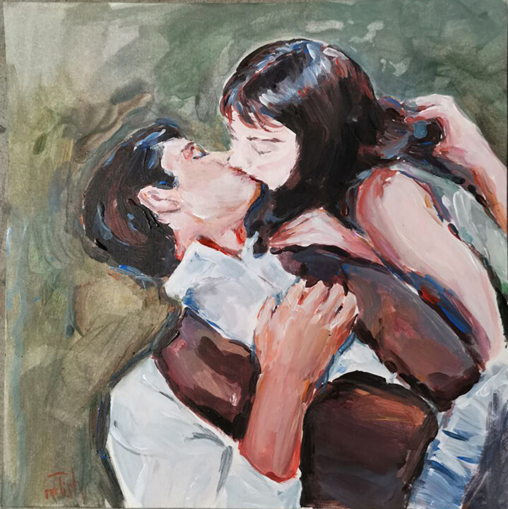 Kissing couple Tablo, 7,1x6,9 in
