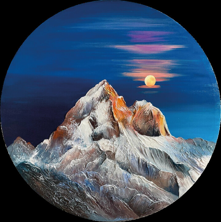 Majestic Mount Ushba 绘画, 19.7x19.7 in