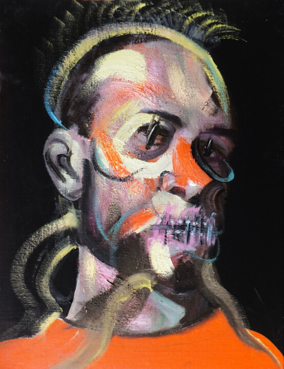 Mortal, not Dead (Self Portrait Aged 43) 绘画, 16x12 in