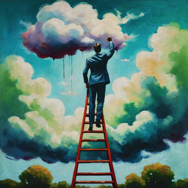 Peinture intitulée "The skyscraper" par Jan Keteleer, Œuvre d'art originale, Peinture numérique