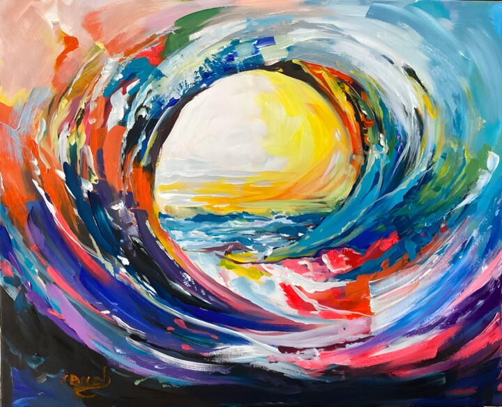 Painting titled "Ring of the Tidal S…" by Eva Bazhenova, Original Artwork, Acrylic