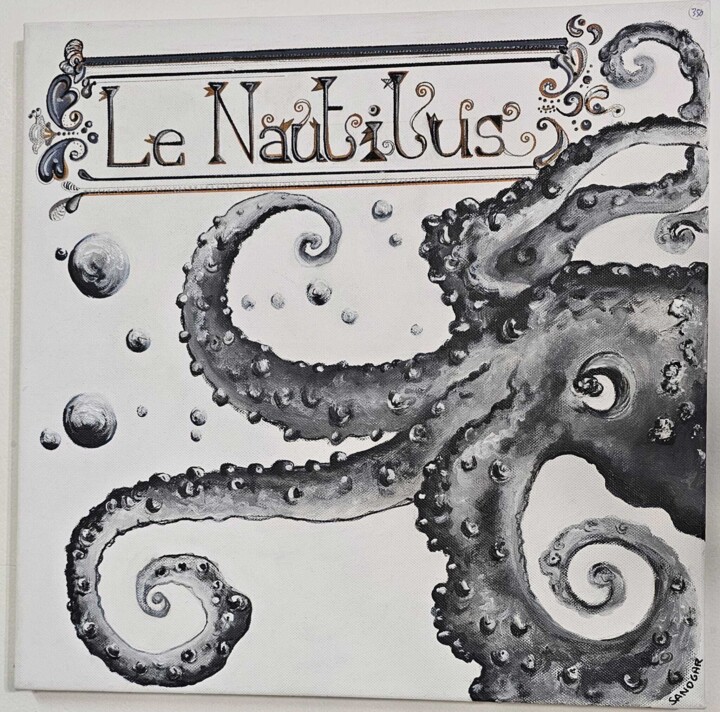 Nautilus 绘画, 15.8x15.8 in