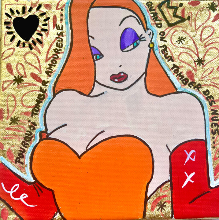 JESSICA AMOUREUSE 绘画, 7.9x7.9 in