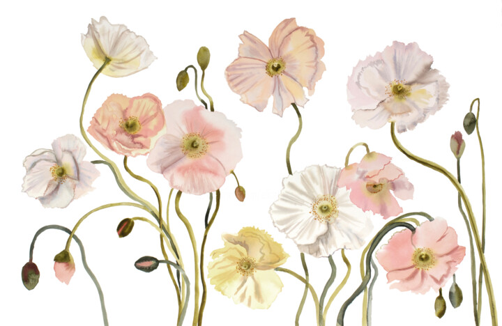 Poppies No. 6 Malarstwo, 26x40 in