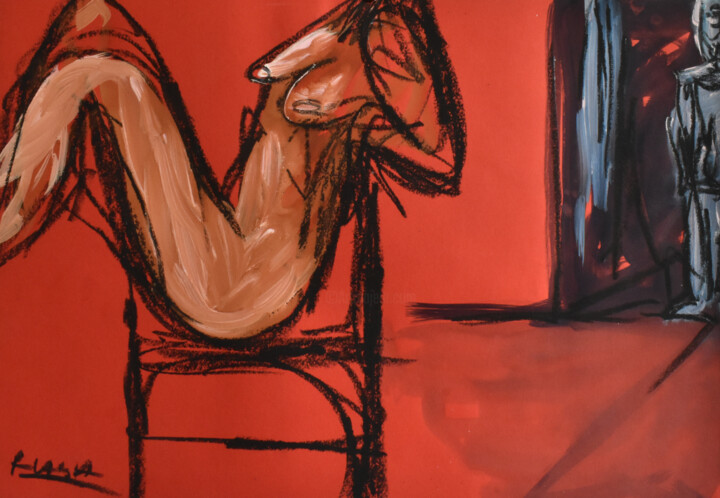 Tekening getiteld "Nude 2018 (object n…" door Roman Lasa, Origineel Kunstwerk, Pastel