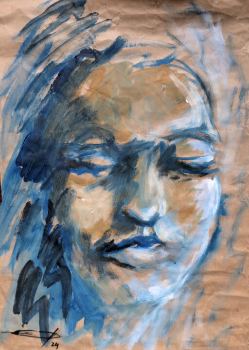 Respirer calmement 绘画, 19.3x13.8 in