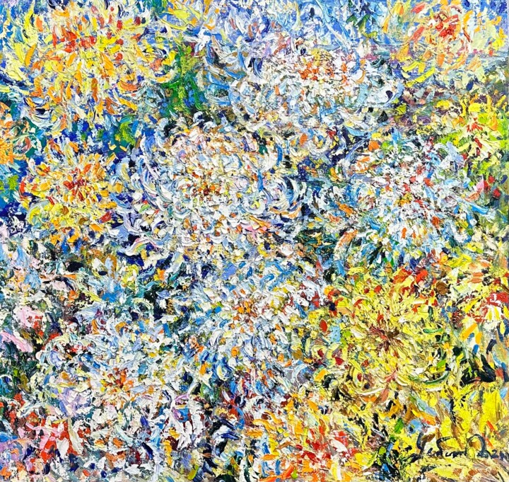 Autumn kiss 绘画, 35.4x37.4 in