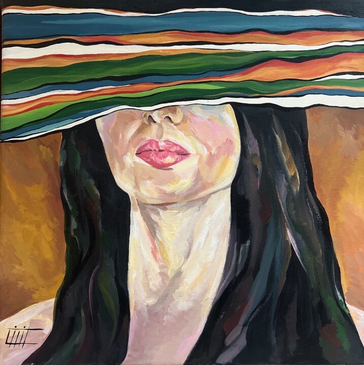 Painting titled "Лилит" by Lilit Khachatryan, Original Artwork, Acrylic Mounted on Wood Stretcher frame