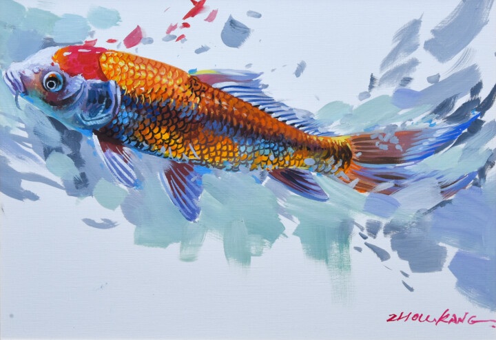Koi Fish 1 绘画, 11.8x15.8 in