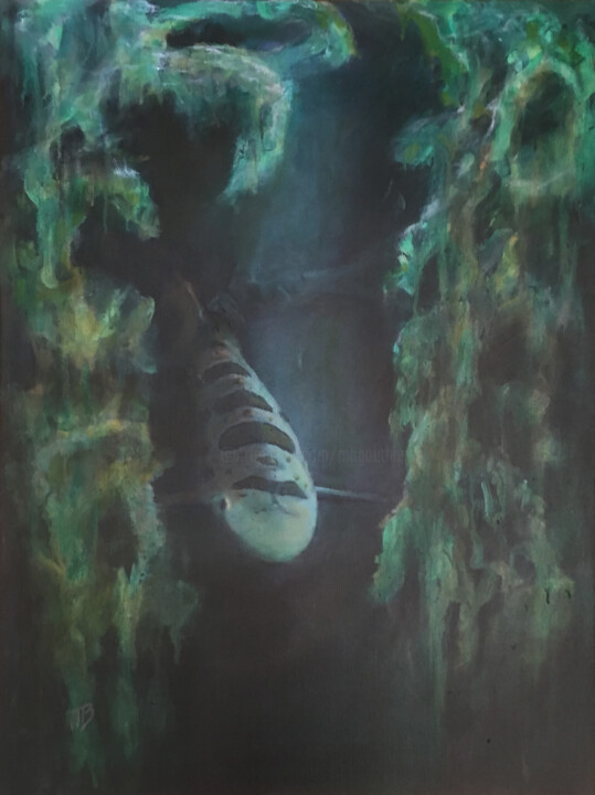 Peinture intitulée "Leopard Shark" par M Batté Gauthier, Œuvre d'art originale, Huile