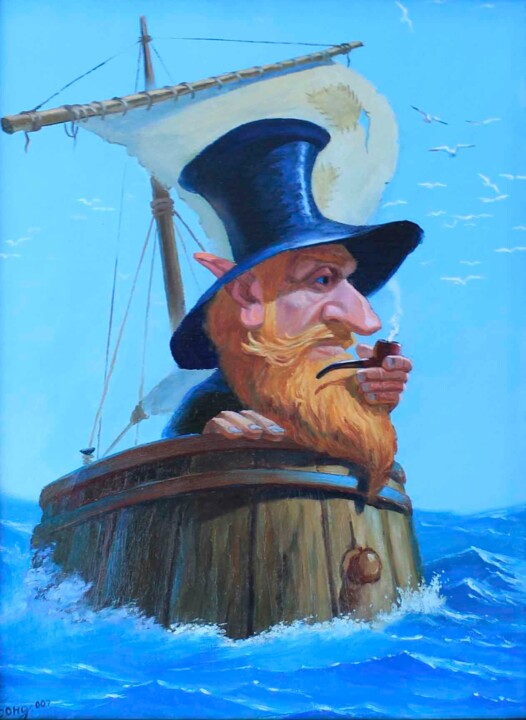 gnome captain 绘画, 15.8x11.8 in