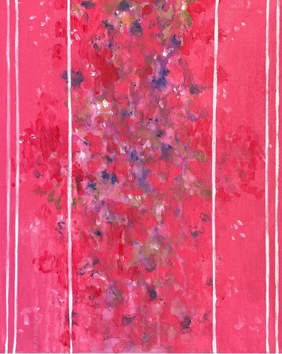 绘画 标题为“Pink Abstract Flowe…” 由Incognito, 原创艺术品, 丙烯