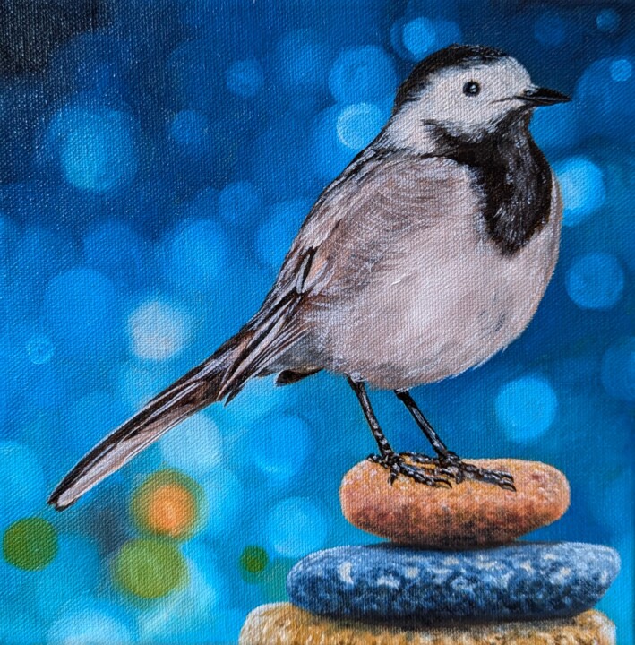 Bergeronnette sur un kern 绘画, 7.9x7.9 in