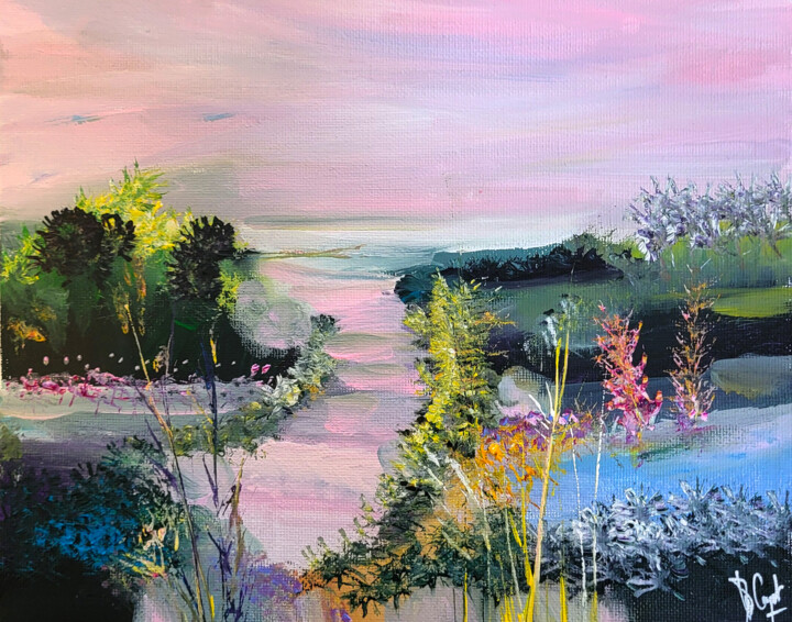 "Un paysage éclairé…" başlıklı Tablo Muriel Cayet tarafından, Orijinal sanat, Akrilik