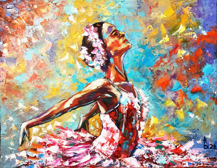Graceful Ballerina oil paintingon canvas Schilderij, 14x18 in