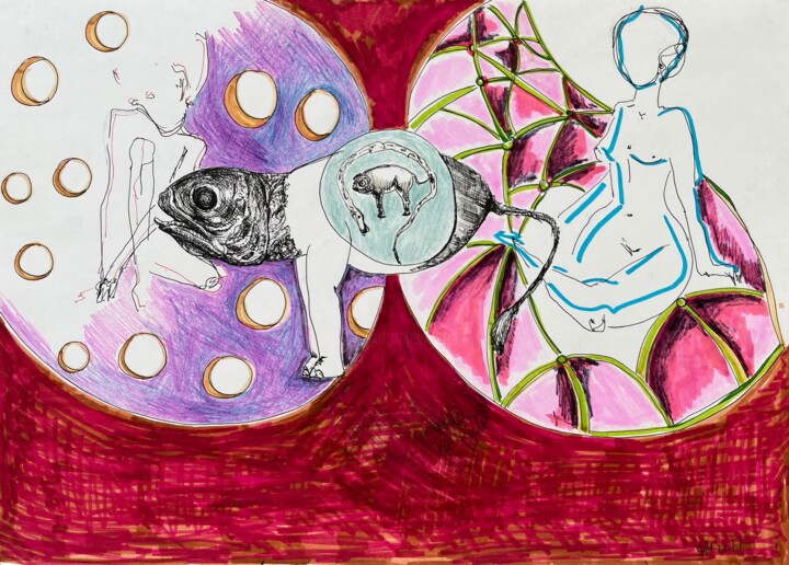 图画 标题为“*M1V / I saw that i…” 由Leni Smoragdova, 原创艺术品, 标记