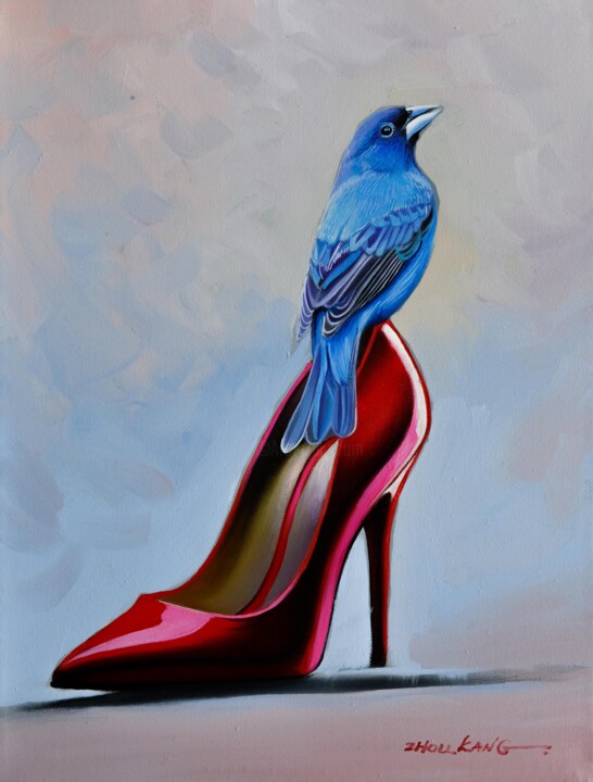 Bluebird 绘画, 16x12 in