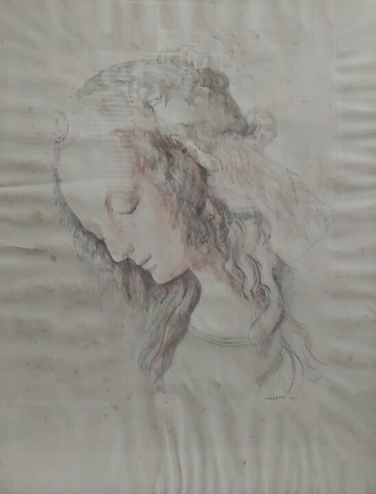 Angelo leonardesco interpretazione ad acquerello 绘画, 27.6x19.7 in