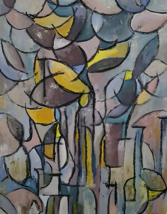 Painting titled "Abstraction of a tr…" by Anastasiia Kolomashkina, Original Artwork, Acrylic