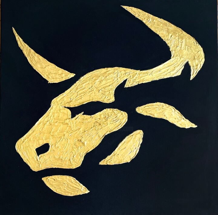 Golden Bull 绘画, 19.7x19.7 in