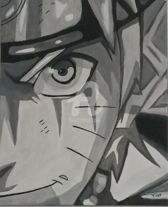 Naruto manga black and white 绘画, 19.7x15.8 in