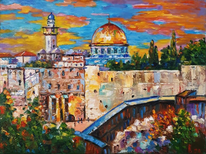 Jerusalem Dome of the Rock oil painting Pittura, 12x16 in