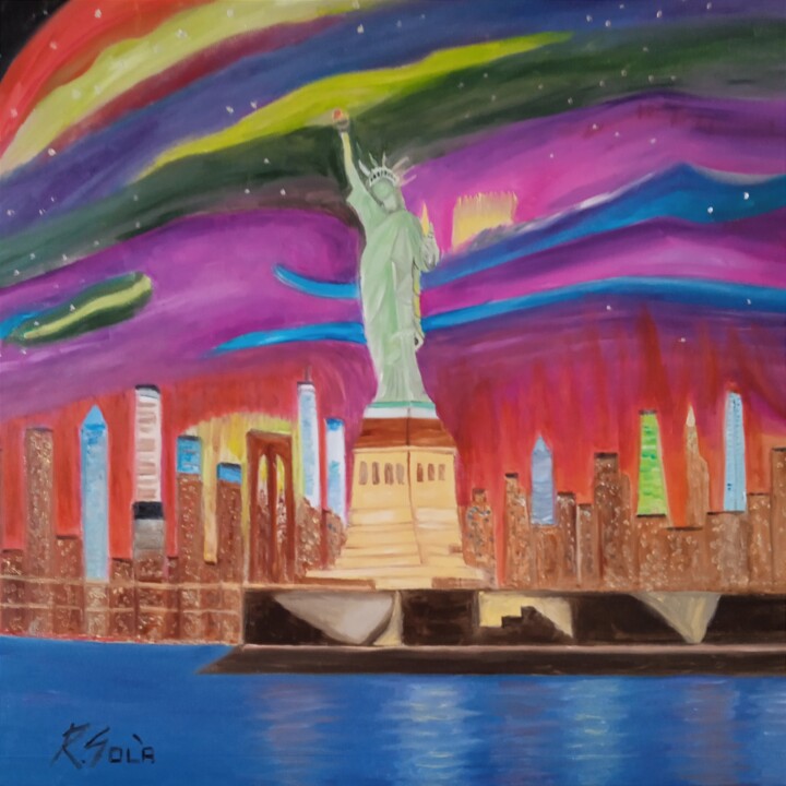 La estatua de la libertad 绘画, 27.6x27.6 in
