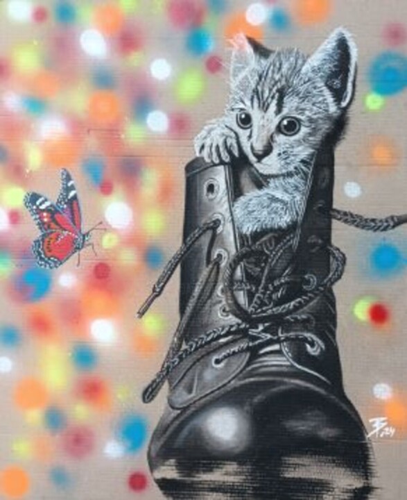 BOOTS CATS 绘画, 27.6x19.7 in