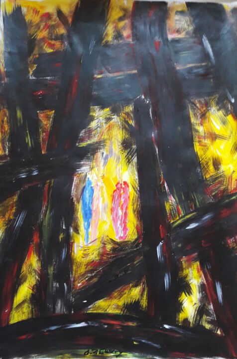 DERRIERE LES MURS 绘画, 33.1x23.6 in