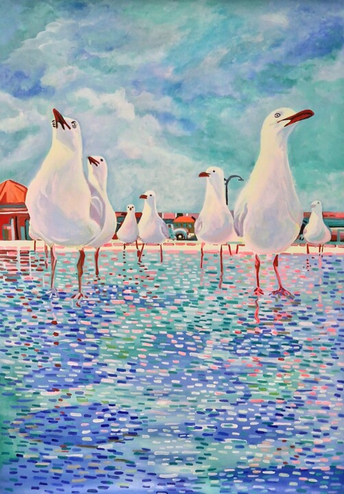 Seagulls / 100 x 70 cm 绘画, 39.4x27.6 in