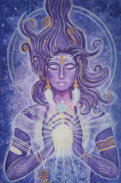 Shamaness, Goddess, Woman's power, 50x60 绘画, 23.6x19.7 in