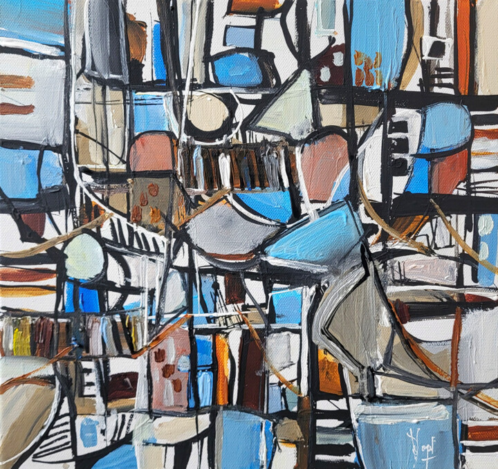 A travers les mers et les terres 绘画, 11.8x11.8 in