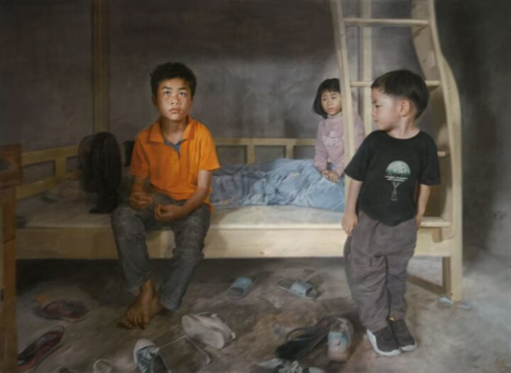 Enfants de la campagne Schilderij, 49,2x67,7 in