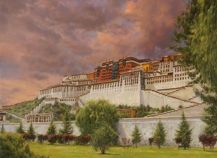 Palais du Potala 绘画, 54.3x39.4 in