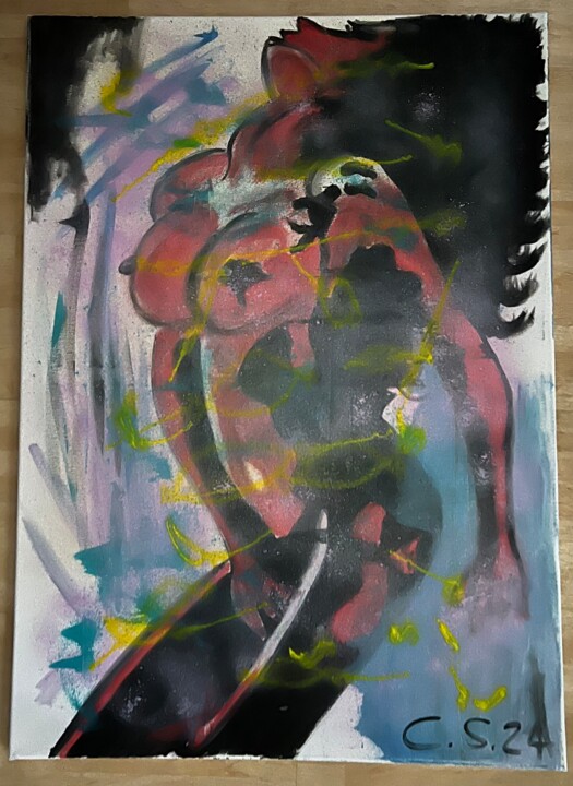 Acryl – Akt 绘画, 27.6x19.7 in
