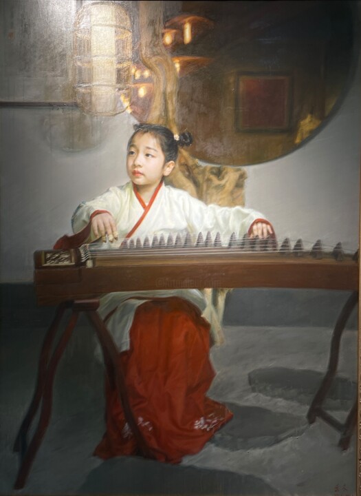 La joueuse de Cithare 绘画, 55.1x39.4 in