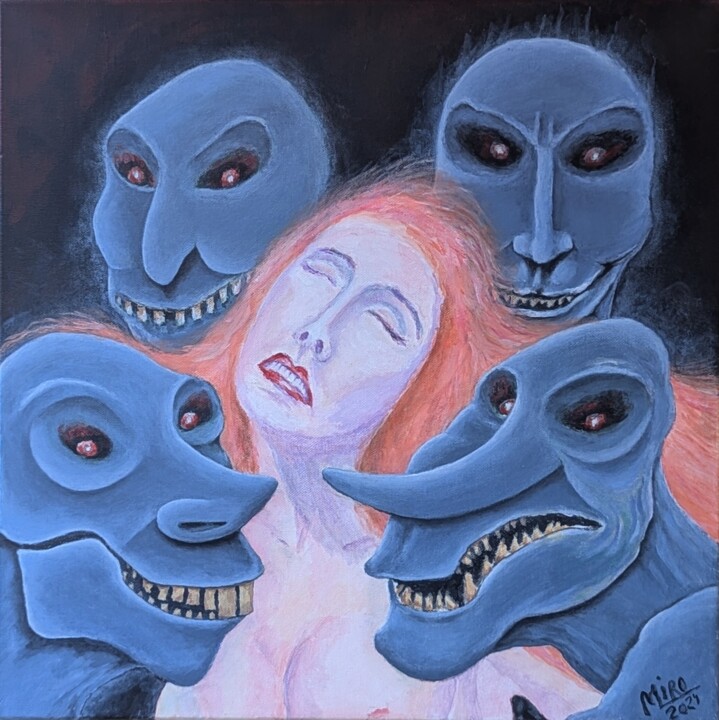 Midnight guests. 绘画, 19.7x19.7 in