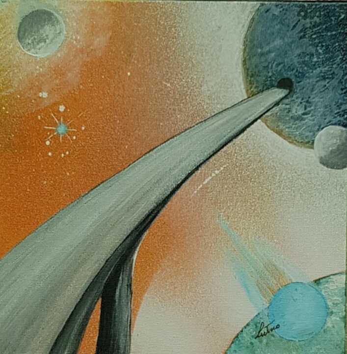 Le chemin des étoiles 绘画, 7.9x7.9 in