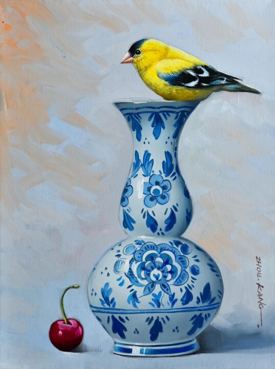 yellow bird 绘画, 16x12 in