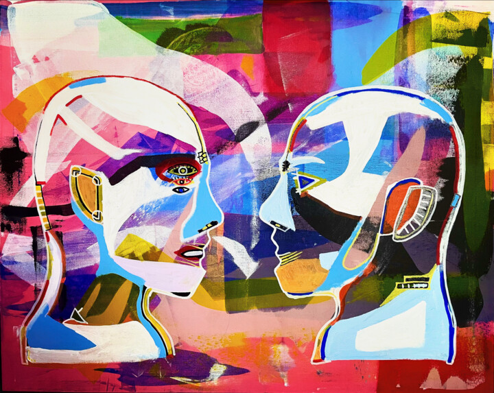 Mischievous Faces 绘画, 24x30 in