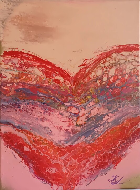"Heart of Passion" –Abstract Love-Inspired Painting 30x40 cm Painting, 15.8x11.8 in