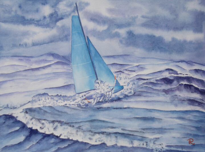 Malerei mit dem Titel "AQUARELLE originale…" von Isabelle Redonnet, Original-Kunstwerk, Aquarell