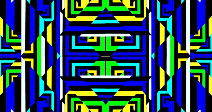 Color Shift in Rectangles 3x13d5 数字艺术, 21.1x40 in
