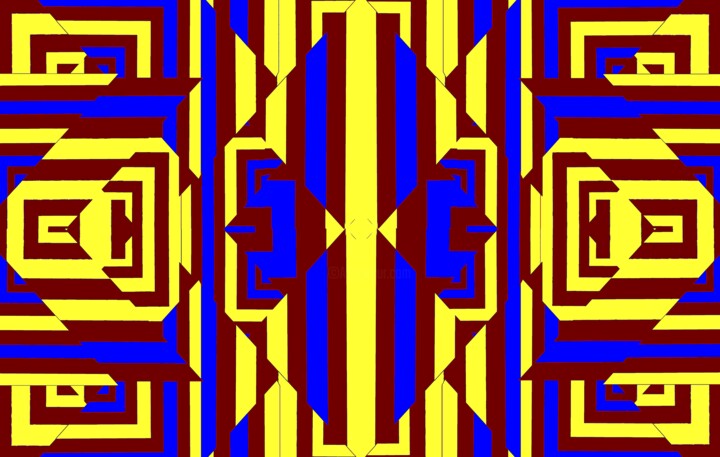 Color Shift in Rectangles 3x13b19 Digitale Kunst, 19,1x30 in
