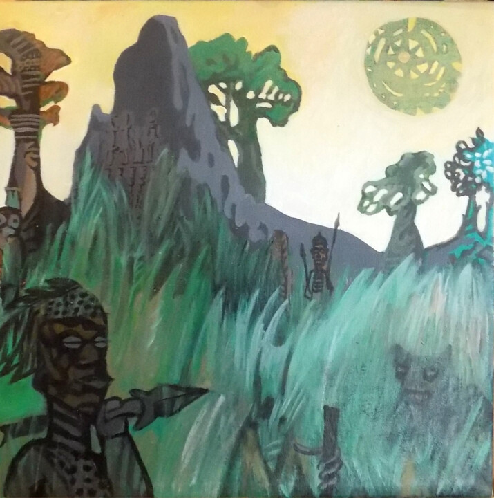 Peinture intitulée "CHIMERE et L'OCTUPL…" par Kader Boutahra, Œuvre d'art originale, Acrylique Monté sur Châssis en bois
