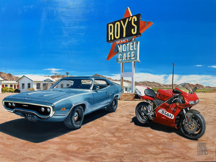Stan's family on the 66 road 绘画, 31.5x25.6 in