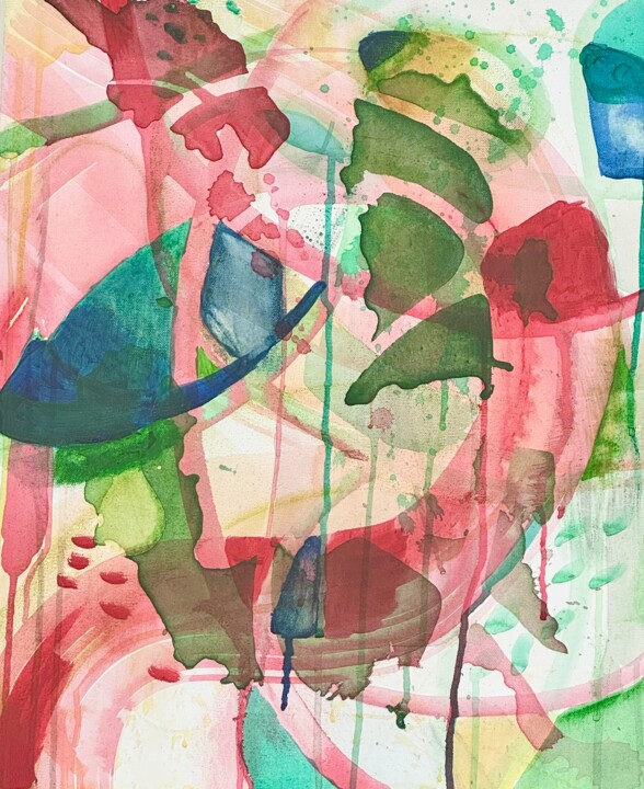 Painting titled "Lively Dominance" by Polina Aitkulova, Original Artwork, Acrylic Mounted on Wood Panel