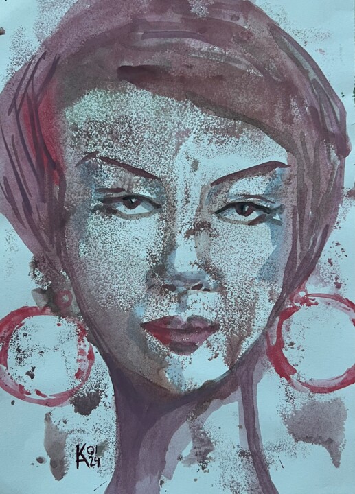 Fashionista 绘画, 12x9 in