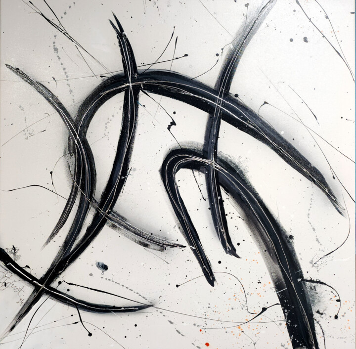 Splashes 绘画, 39.4x39.4 in